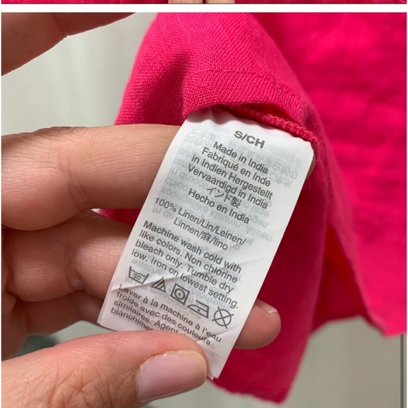 JCrew linen bow tank in bright pink - Picture 4 of 7